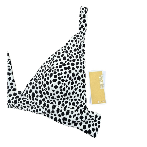 Michael Kors Women’s Medium Tie Back Bikini Top - Spot Black & White NWT - Picture 4 of 12